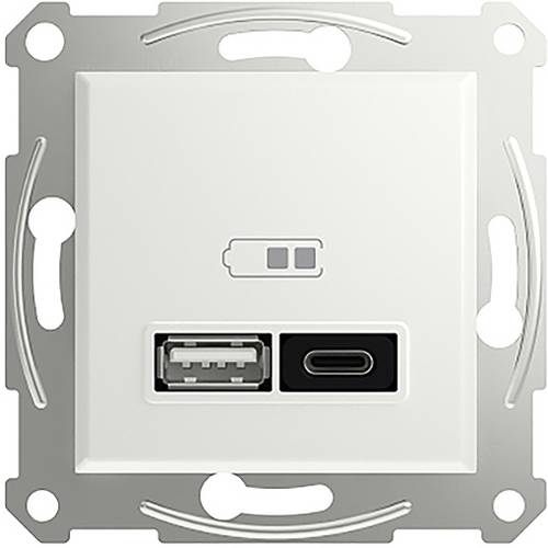 Schneider Electric USB-Steckdose Asfora Weiß (glänzend) EPH2770421D 1St.
