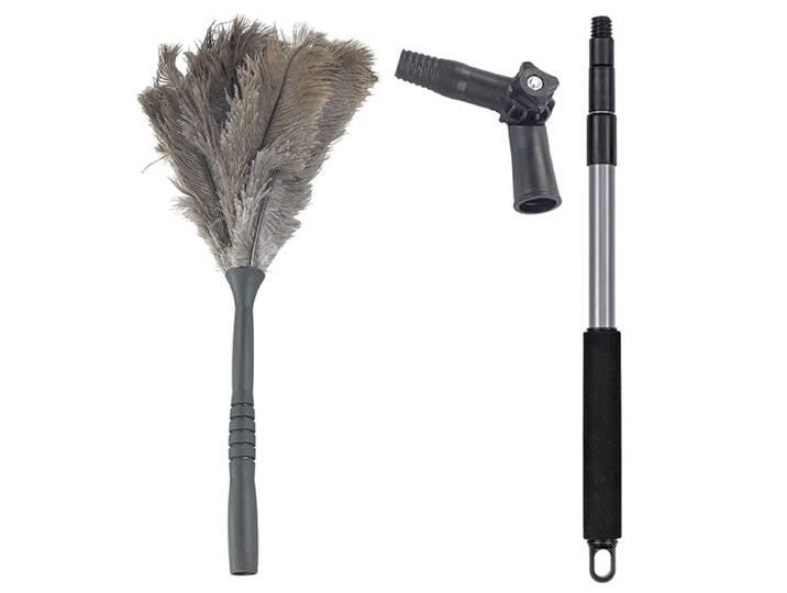 Plumeau en plumes d'autruche avec manche télescopique pliable 122 cm Wenko by Maximex