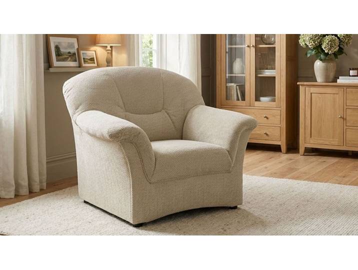 Sessel GOODPRODUCT Langelland Sitzbreite 48 cm, mittelfester Sitzkomfort , beige, B:102cm H:83cm T:81cm, 100% Polyester, Sessel, Sessel, aus haustierfreundlichem Pet Friendly Bezug