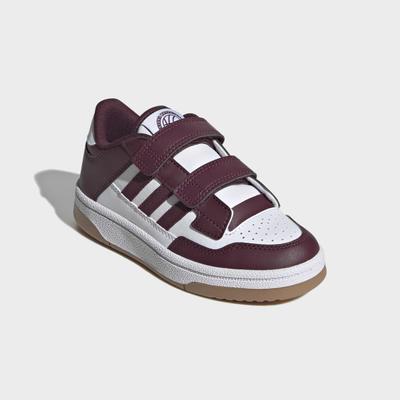 Sneaker ADIDAS SPORTSWEAR "RAPID COURT KIDS", Mädchen, Gr. 35, rot (cloud weiß, maroon, gum4), Synthetik, Textil, Schuhe Sneaker
