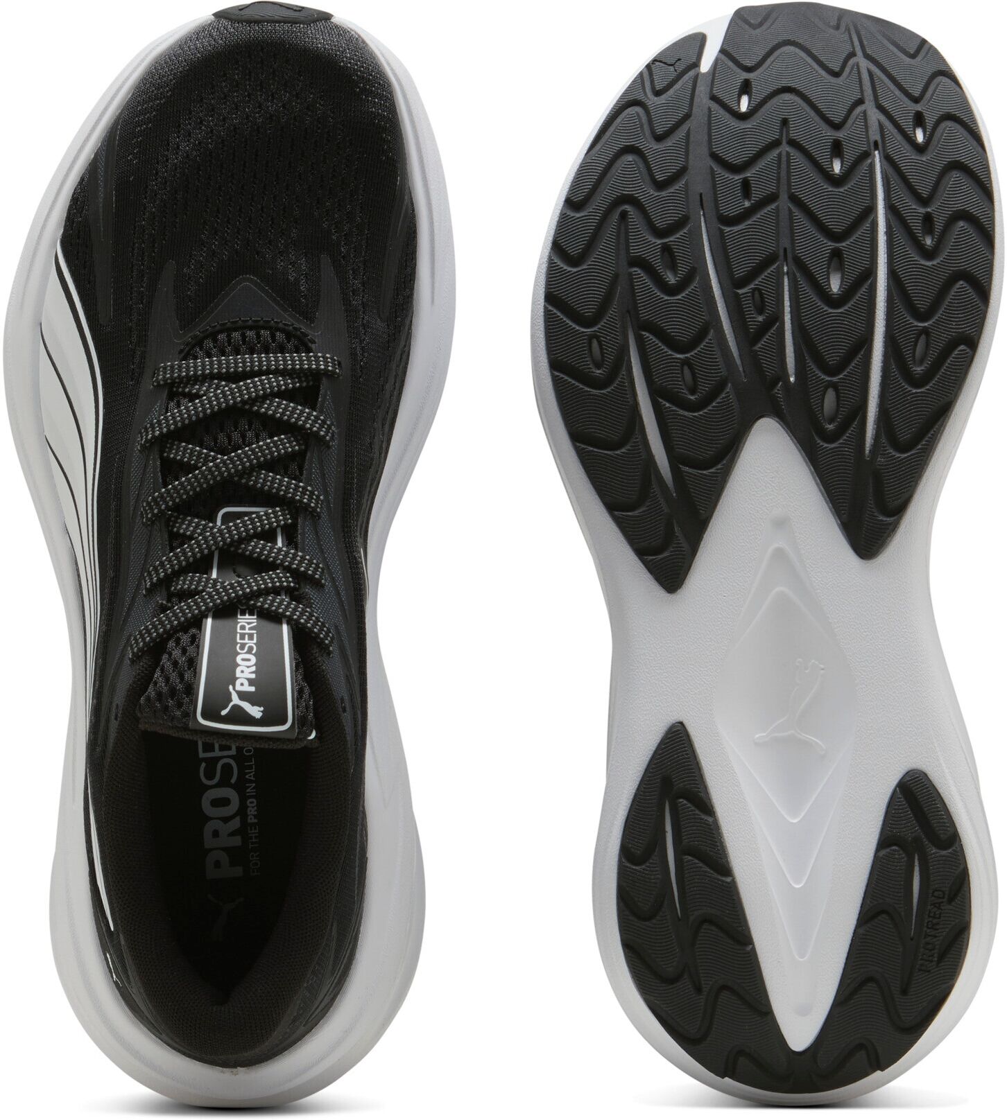 Laufschuh PUMA "MAXIMA PRO", Gr. 39, schwarz-weiss (puma schwarz, puma weiß), Textil, Schuhe Laufschuh, für lange Strecken, mit ProFoam-Zwischensohle, mit Schnürung puma schwarz, puma weiß 39