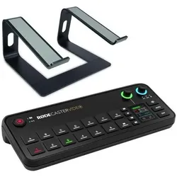 RØDE Rodecaster Video Produktions-Konsole mit Laptopständer BK, Streaming Deck, Schwarz