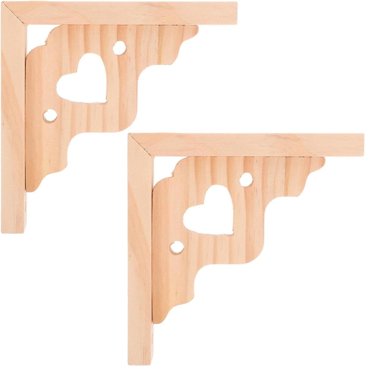 Houten Plankdragers - Driehoekige Steunen - Massief Hout - 15 cm - Khaki