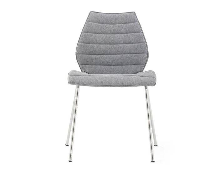 KARTELL set de 2 chaises MAUI SOFT NOMA (Gris - Tissu Noma / Structure en acier chromé)