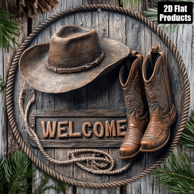 Uplift Curations Wooden Welcome Shoes Sign Wall Decor Rustic Hat & Shoes Theme Hanging Plaque (8 Inch) Wooden Welcome Shoes Sign Wall Decor Rustic Hat & Shoes Theme Hanging Plaque (8 Inch)