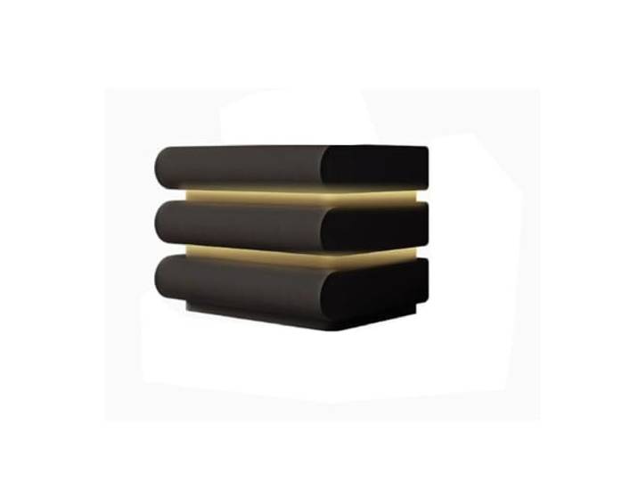 YANG11FAN Vielseitig Nachttisch Smart Storage Leder(Schwarz,Mittel)