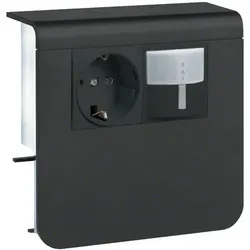 tehalit Geräteträger Steckdose+PIR zu Sockelleistenkanal SL 20x55mm, graphitschwarz