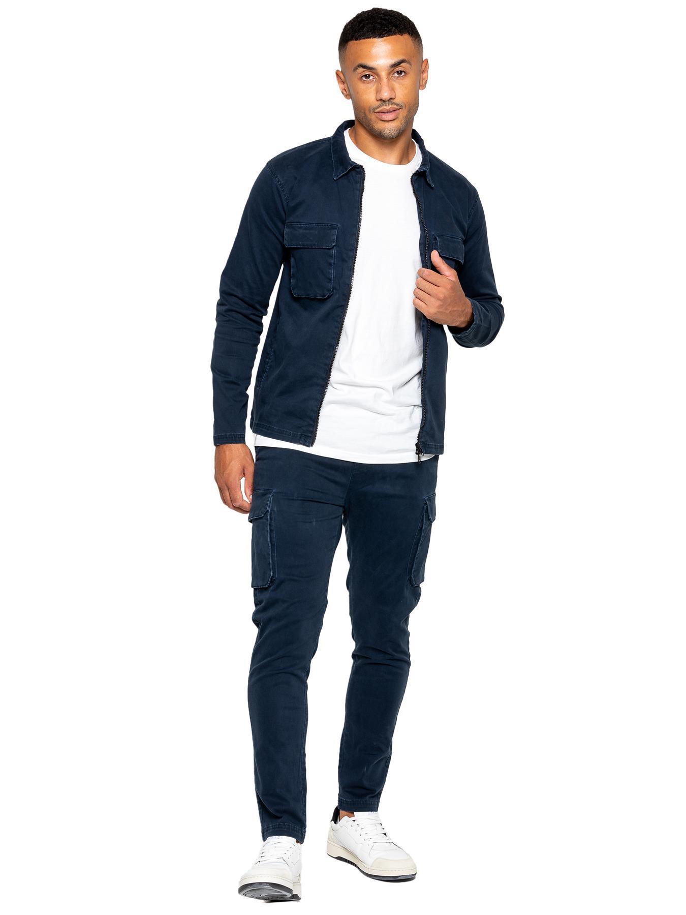 Enzo | Herren Cargo-Trainingsanzug-Set - Navy