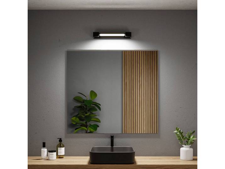 Paulmann Wandleuchte Lucille, dimmbar, schwarz, für Badezimmer, Aluminium, Modern
