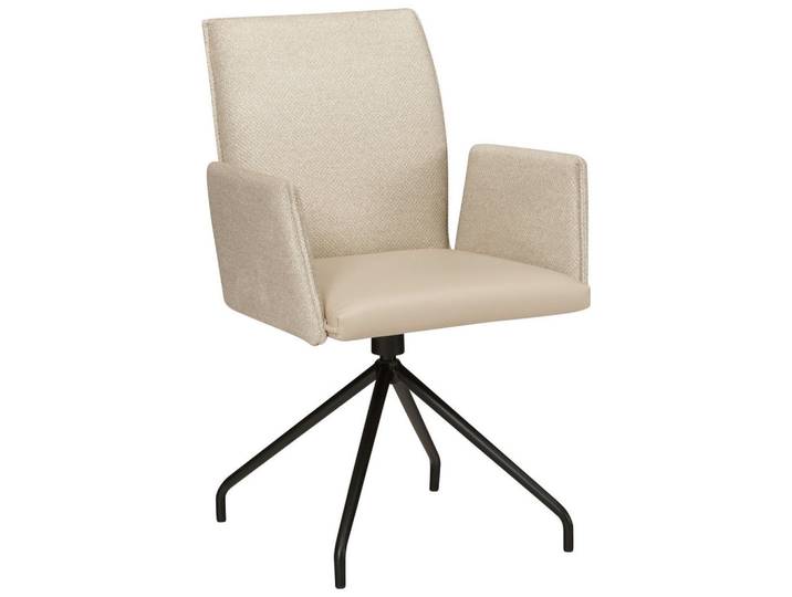 Moderano Armlehnstuhl, Beige, Metall, rund, 60x91x60 cm, Stoffauswahl, Typenauswahl, Esszimmer, Stühle, Esszimmerstühle, Armlehnenstühle