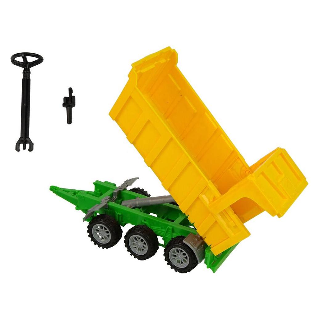 Lean Toys Grosser roter Traktor mit Kippanhänger (9951)