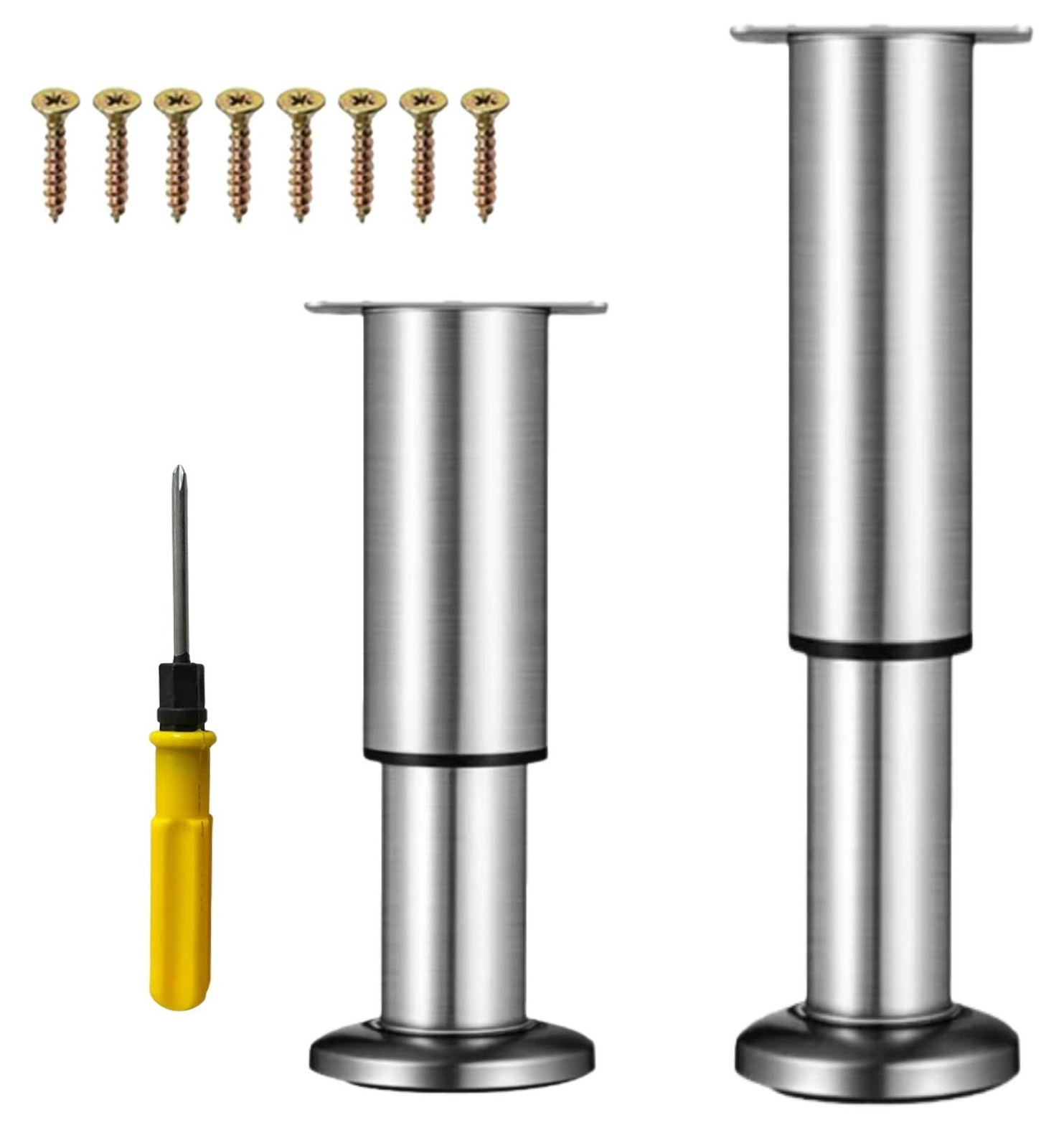 Selius Set van 2 Metalen Meubelpoten met Verstelbare Hoogte, 25-43 cm