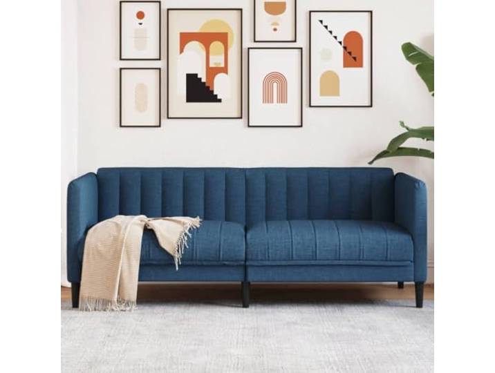 HEFZGDB 2-Sitzer Sofa Blau Stoff Modernes Design Wohnzimmer Sitzmöbel mit Dicker Polsterung und Stabilen Stützbeinen für Atmungsaktive Langlebigkeit und Komfortables Sitzgefühl