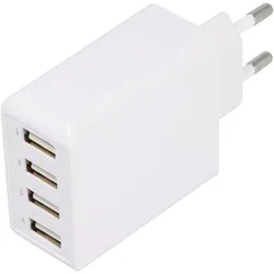 Ansmann USB-Ladegerät HC430, 4-fach Ladegerät, 30W, weiss (30 W, 4 Ports), USB Ladegerät, Weiss