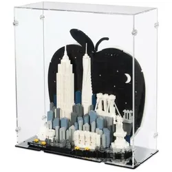 iDisplayit Acryl-Display für LEGO 21066 New York City - The Big Apple (Mit schwarzem Boden)