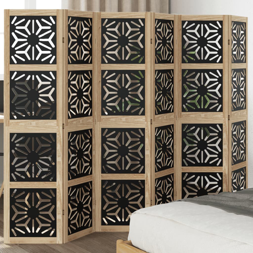 Latitude Vive Solid Wood Room Divider Black;Brown 160cm H x 215cm W