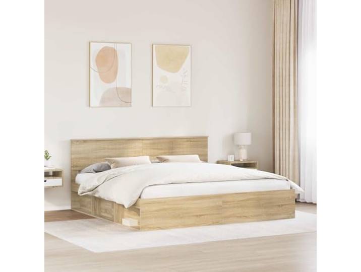SKTQYQO Bettgestell 200 x 200 cm, Kiefer massiv Modernes Design, klare Linien, zeitgenössisches Zimmer, einfache Montage