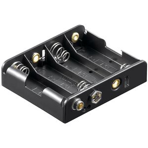 Goobay Batteriehalter 11448, für 4 x AA Batterien, mit Druckknopf