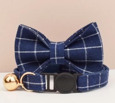 Uplift Essentials Adjustable Breakaway Bowknot Cat Collar With Safety Choke Prevention style 2 l