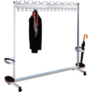Kerkmann Garderobenständer Multiline 6758, silber, mit 86 Haken, aus Metall, 170 x 180cm