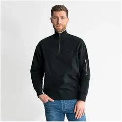 Stier,  Oversized Zip Sweater Functional Pocket organic cotton M Black (M)