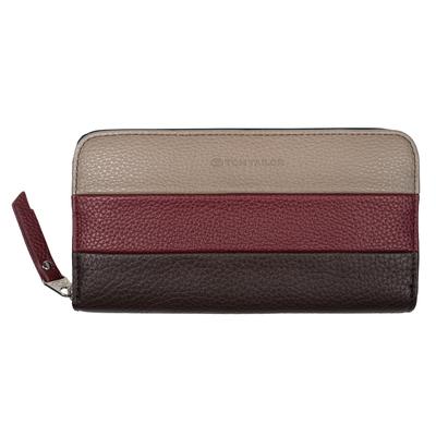 Geldbörse TOM TAILOR "Ellen", dunkelbraun, Lederimitat, gepflegt, kontrastfarbene Details, mehrfarbig, Kleinlederwaren, Damen Portemonnaie mit schönem Color Blocking