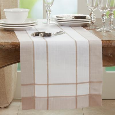 Saro Lifestyle Long Table Runner With Banded Border Design