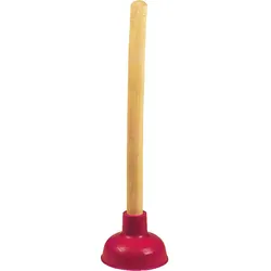 Gummi-Ausgußreiniger kpl. m. Holzstiel, rot, groß, 135 mm Art. Nr. 3102