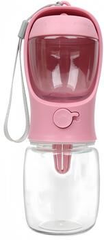 Multisell Products Hub Portable Dog Cat Water Bottle With Storage Convenient Outdoor Pet Feeder For Travel, Water & Food Containers pink