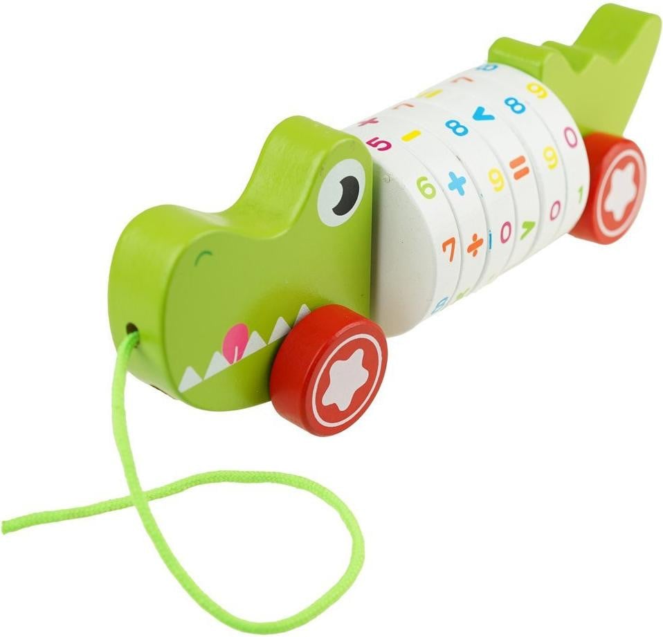 KinderSafe Houten leerpuzzel 2-in-1 vermenigvuldigingen krokodil