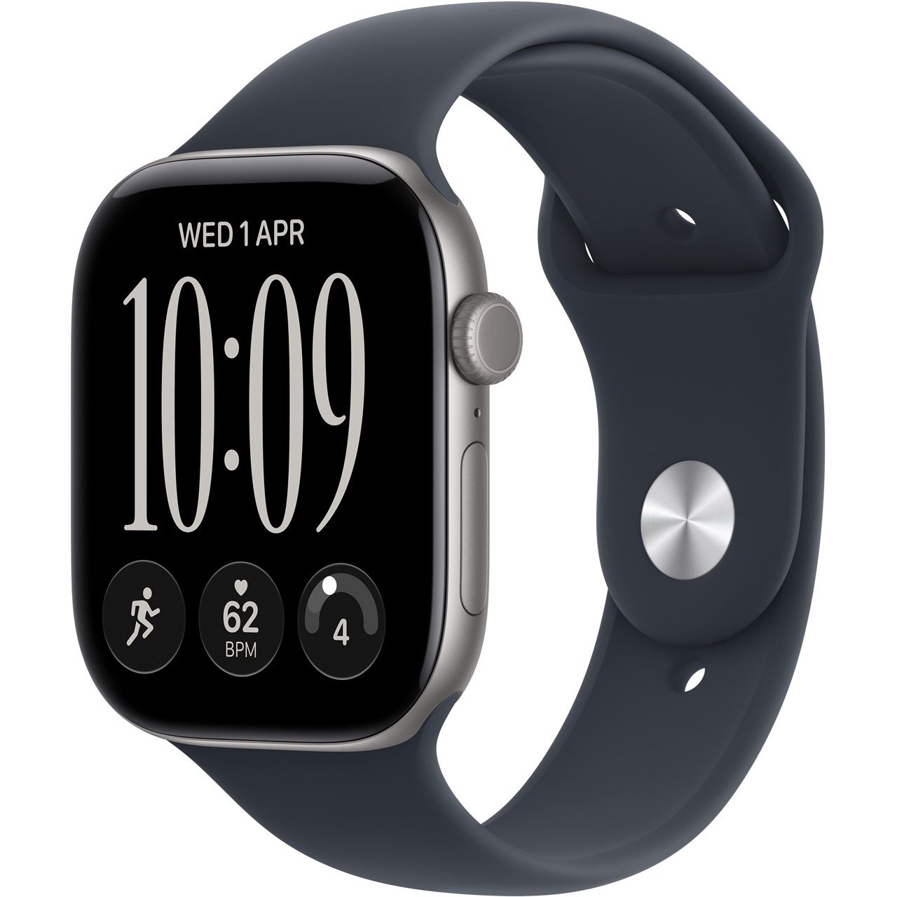 Apple Watch S12 2026 Aluminium 46mm Space Grau (Sportarmband navyblau) M/L