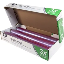 Wrapmaster PVC Frischhaltefolie 45cm x 300m – 3 Rollen für Wrapmaster 4500 & Duo