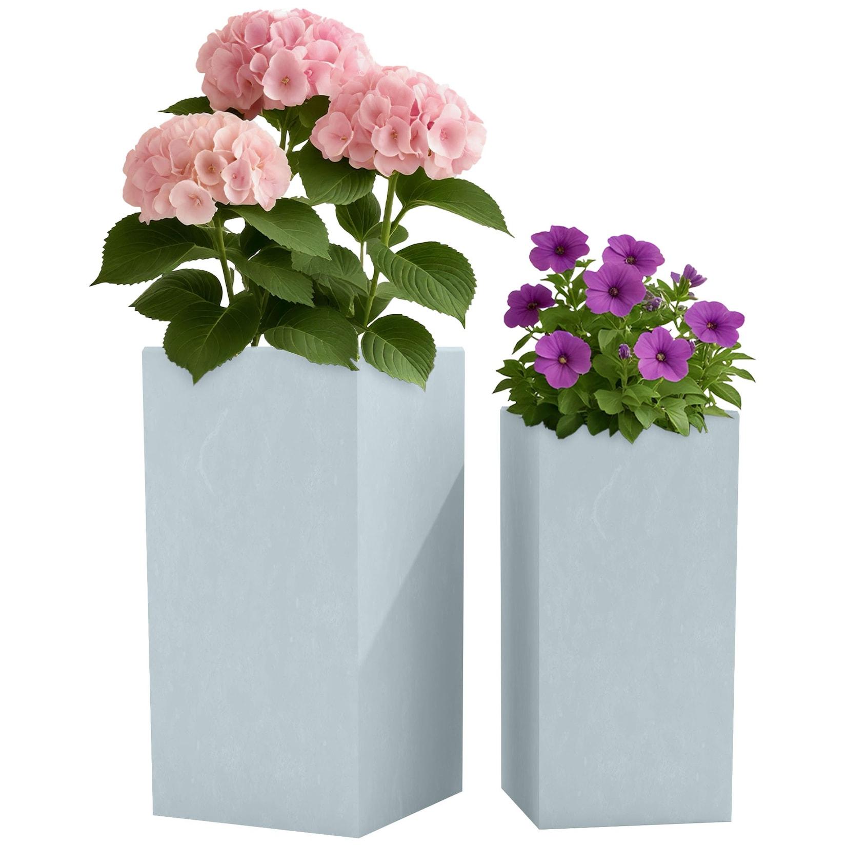 CLP 2er Set Pflanzkübel 3 Farbe: grau