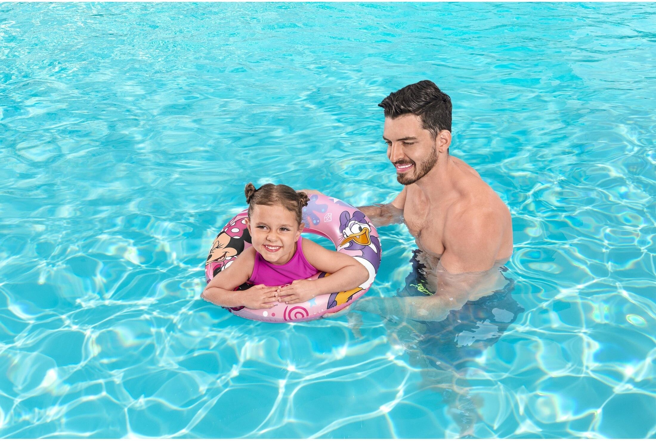 Bestway Disney Minnie Mouse 56cm Inflatable Swim Ring for Kids - Water Play Toy - Ages 3-6 Years