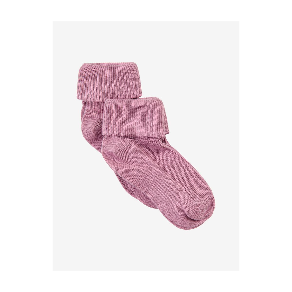Minymo Baby rib Sock w. Fold (2-pack) dusky orchid (660) 15\18 5068-660-15\18