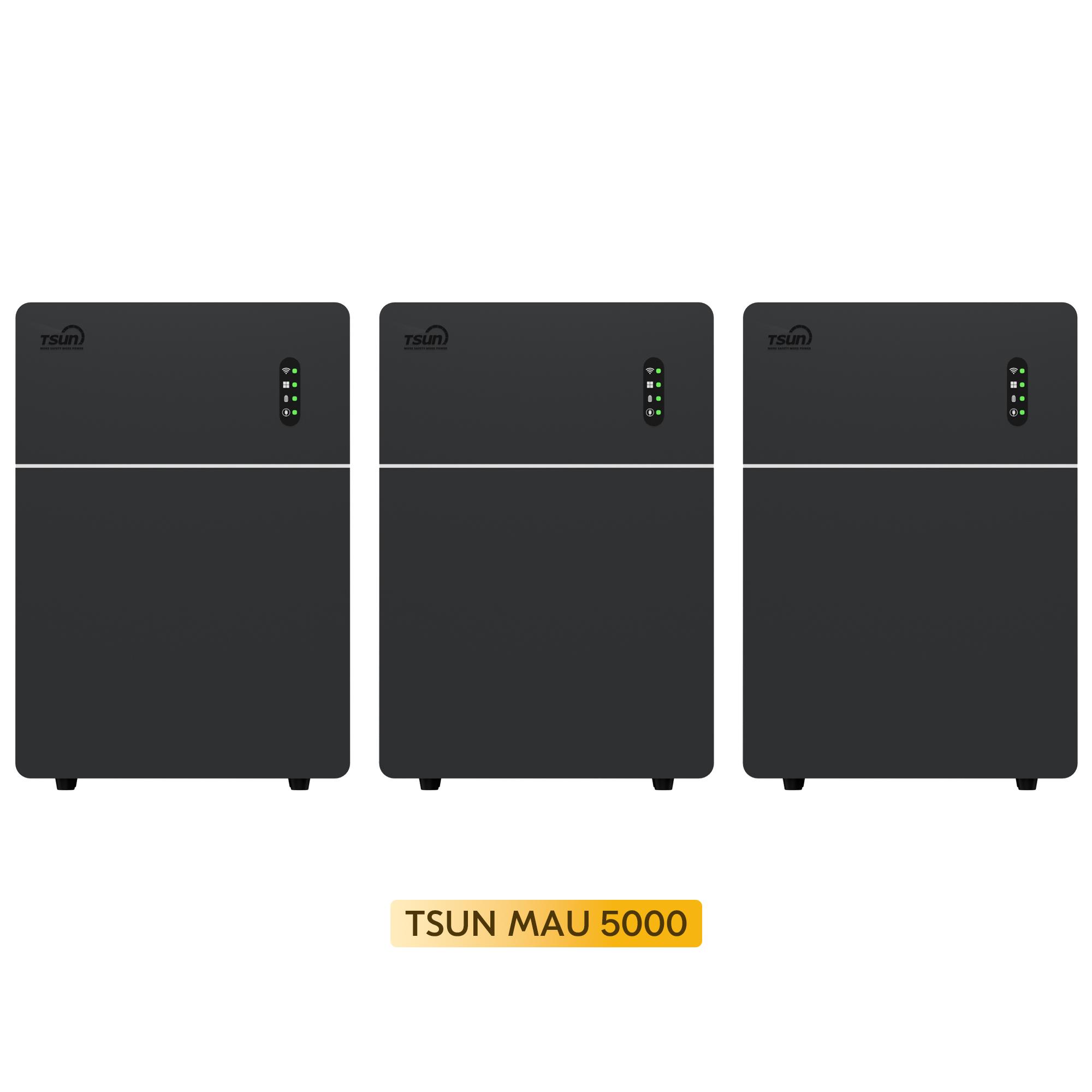 TSUN MAU 5000 5 kWh Balkonkraftwerk Speicher (bis 30 kWh erweiterbar),2500W PV Input Plug & Play (0% MwSt) - 3 Stück