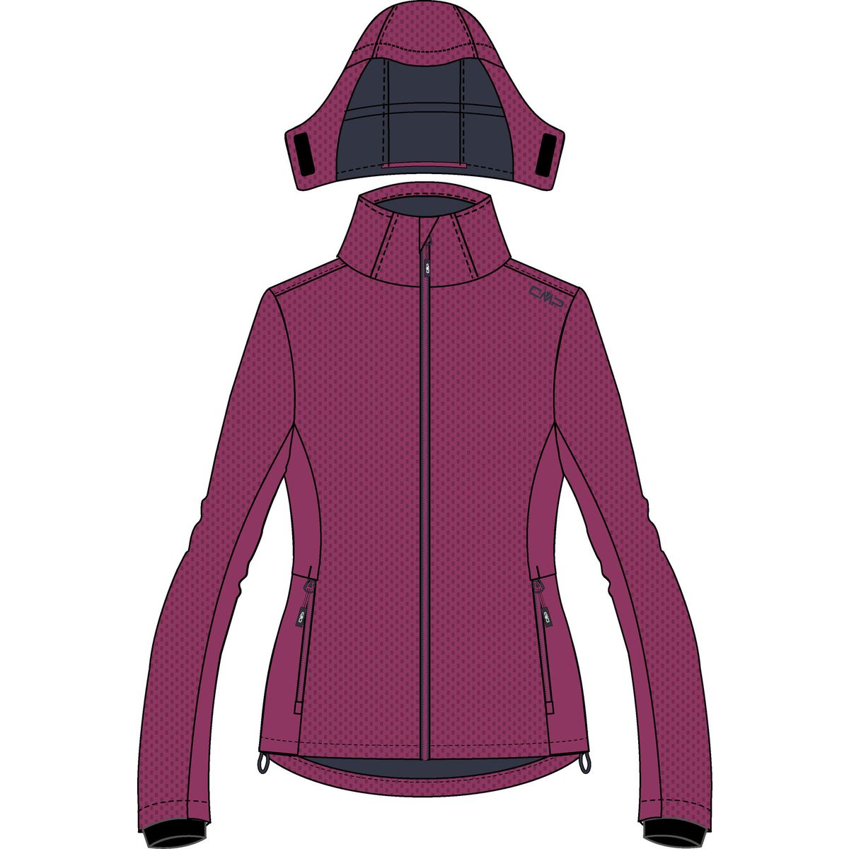 CMP Woman Jacket Zip Hood amaranto (C489) 34 36A2166-C489-34