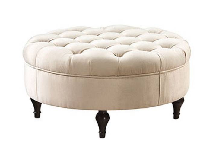 Xlmoebel Hocker Runder Chesterfield Polsterhocker aus Samt in elegantem Design (1 St., Hocker), Hergestellt in Europa