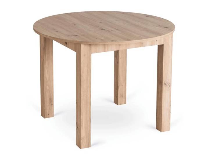 Table ronde extensible HARRY 102-142 cm Chêne artisanal moderne