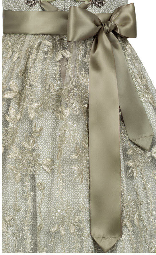 Dirndl NÜBLER "Dirndl mini Vivian", Damen, Gr. 42, EURO, grün, Obermaterial: 100% Polyester PES., Kleider Dirndl