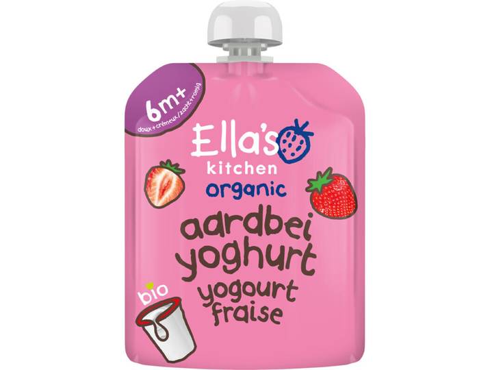 Ella's Kitchen 6+ maanden Griekse stijl yoghurt met aardbei 90 g