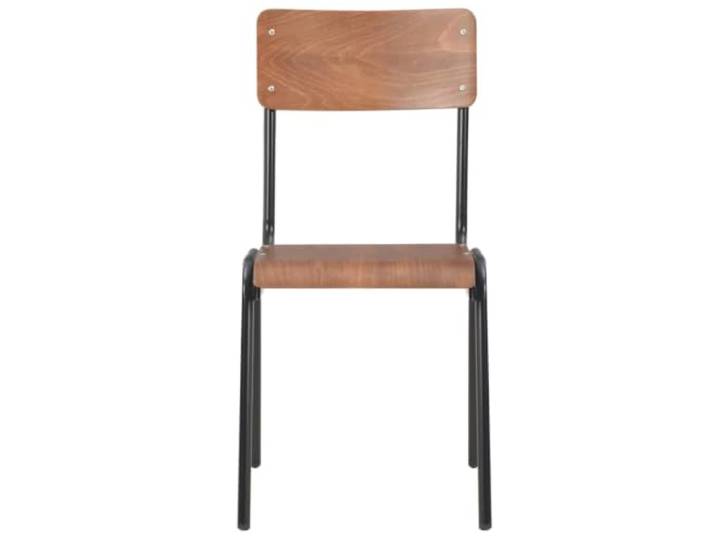 KLGBNCVE Esszimmerstühle 2 STK. Braun Massives Sperrholz Stahl Stapelbar für wenig Stauraum, pulverbeschichtete Stahlbeine, pflegeleichtes Sperrholz, max. 110 kg pro Sitzplatz