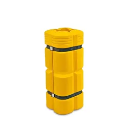 PROREGAL Säulenschutz aus Polyethylen mit 2 Spanngurten | Geeignet für Innen- & Außenbereiche | HxT 110x12,5cm | Schwarz-Gelb