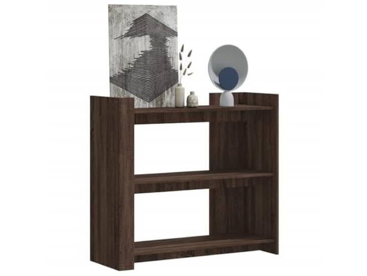 HEFZGDB Konsolentisch Braun Eichen-Optik 100x35x90 cm Holzwerkstoff mit Wandhalterung, Langlebiger Flurtisch mit Stauraum für Dekoartikel und Aufbewahrung