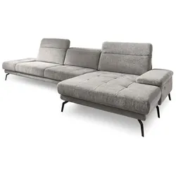 ComfortPlan Ecksofa Almeria Stoff Grau Stone