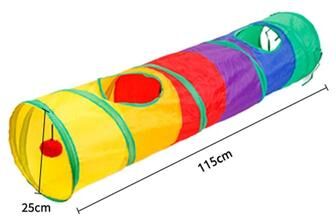 Inspire Select Rainbow Collapsible Cat Tunnel Interactive Hide & Seek Play Tube For Cats, Kittens & Puppies b1