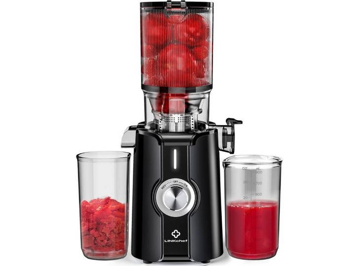 Azmsary Slow Juicer Entsafter mit 115mm Einfüllung, Eisfrei & 3-Sek. Reinigung, 200 W