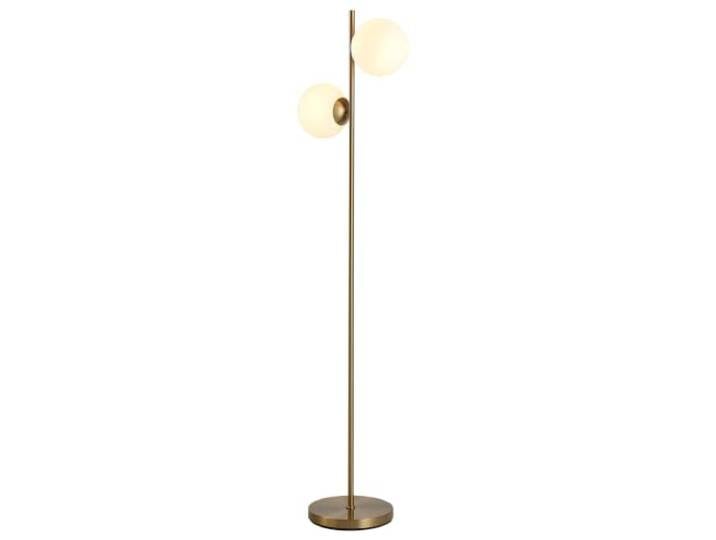 HOMCOM Lampadaire Design Néo-Rétro Salon 2 Têtes Boules Max. 40 W Doré Lampadaire sur Pied\, Métal