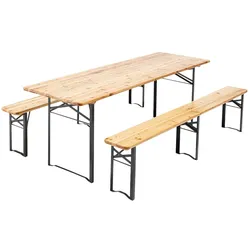 Oviala Business Holztisch-Set für 8/10 Personen Braun 220 cm Oviala