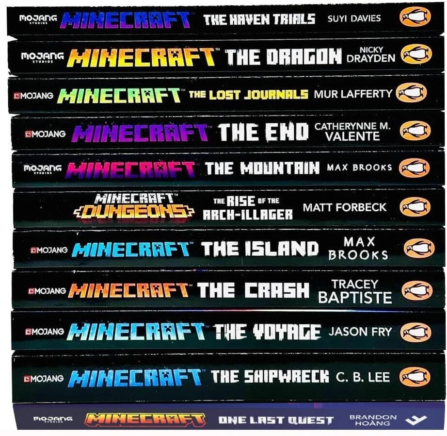 Penguin Random House Children's Official Minecraft Novels 11 Books Collection Set - Various Authors - Paperback Fiction - Ages 8-12 - The Island, Voyage, Mountain, Dragon & More